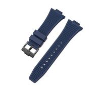 HASGTFM Convex End Strap Fit For Tissot PRX Series T137.407/T137.410 Super Player Men Rubber Silicone Quick Release Watch Band 12mm*26mm(Royal blue Black)