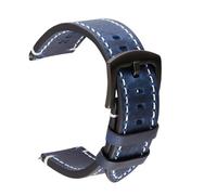 HASGTFM Crazy Horse Leather Watch Band 18mm 20mm 22mm 24mm Straps Watchbands Dark Brown Gray Black Blue Green Belt(Blue,20mm)