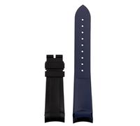 HASGTFM Curved End Natural Rubber Watchband Men 22mm Fit For Tudor Black Bay 1958 41mm Fit For GMT Pelagos Pin Folding Buckle Silicone Watch Strap(Black blue no buckle)