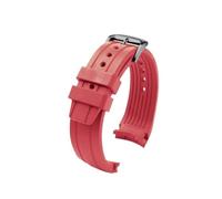 HASGTFM Curved Interfaces WatchBand Fit For Citizen BN0190-15E/0191/0193 CA0718-13E CA4386/4385 Men Rubber Watch Strap Bracelet Accessories(Red-black)