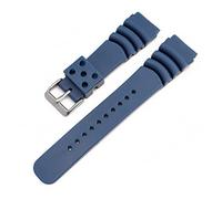HASGTFM Diving Fluorine Rubber Watch Band 20mm 22mm 24mm Waterproof Sport Wrist Bracelet Watch Strap Fit For Seiko Diver Scuba(Blue Silver Bukcle,20mm)