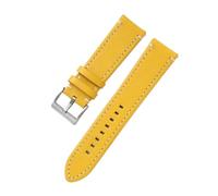 HASGTFM Double-sided Leather 18mm 20mm 22mm 24mm Watchband Quick Release Watch Band Strap Men Women Yellow Red Black Watch Accessories(Giallo.,18mm)