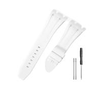HASGTFM Durable And Comfortable Watch Band Fit For Audemars Piguet Fit For Royal Oak Offshore 15703 15400 With Silicone Watchband(White-No)