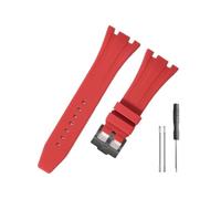 HASGTFM Durable And Comfortable Watch Band Fit For Audemars Piguet Fit For Royal Oak Offshore 15703 15400 With Silicone Watchband(Red-Black-K14)