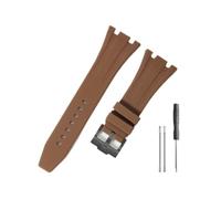 HASGTFM Durable And Comfortable Watch Band Fit For Audemars Piguet Fit For Royal Oak Offshore 15703 15400 With Silicone Watchband(Brown-Black-K14)