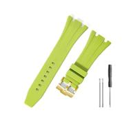 HASGTFM Durable And Comfortable Watch Band Fit For Audemars Piguet Fit For Royal Oak Offshore 15703 15400 With Silicone Watchband(Green-Golden-K14)