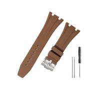 HASGTFM Durable And Comfortable Watch Band Fit For Audemars Piguet Fit For Royal Oak Offshore 15703 15400 With Silicone Watchband(Brown-Steel-K14)