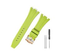 HASGTFM Durable And Comfortable Watch Band Fit For Audemars Piguet Fit For Royal Oak Offshore 15703 15400 With Silicone Watchband(Green-Rose-K14)