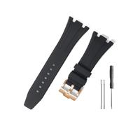 HASGTFM Durable And Comfortable Watch Band Fit For Audemars Piguet Fit For Royal Oak Offshore 15703 15400 With Silicone Watchband(Black-Rose-K14)