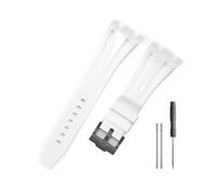 HASGTFM Durable And Comfortable Watch Band Fit For Audemars Piguet Fit For Royal Oak Offshore 15703 15400 With Silicone Watchband(White-Black-K14)