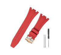 HASGTFM Durable And Comfortable Watch Band Fit For Audemars Piguet Fit For Royal Oak Offshore 15703 15400 With Silicone Watchband(Red-Rose-K14)