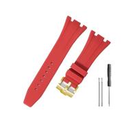 HASGTFM Durable And Comfortable Watch Band Fit For Audemars Piguet Fit For Royal Oak Offshore 15703 15400 With Silicone Watchband(Red-Golden-K14)