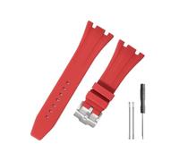 HASGTFM Durable And Comfortable Watch Band Fit For Audemars Piguet Fit For Royal Oak Offshore 15703 15400 With Silicone Watchband(Red-Steel-K14)