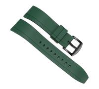HASGTFM Durable and Wear-resistant Silicone Universal Watchbands Soft Comfortable Strap 20 22 24mm(Green-Black-K2,20mm)