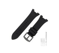 HASGTFM Exquisite And Durable Watchbands Fit For Armani AX1802/AX1803/AX1050 Solid Stainless Steel Buckle Black Silicone Watch Strap(Black-Black-K2)