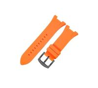 HASGTFM Exquisite And Durable Watchbands Fit For Armani AX1802/AX1803/AX1050 Solid Stainless Steel Buckle Black Silicone Watch Strap(Orange-Black-K2)