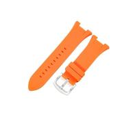HASGTFM Exquisite And Durable Watchbands Fit For Armani AX1802/AX1803/AX1050 Solid Stainless Steel Buckle Black Silicone Watch Strap(Orange-Steel-K2)