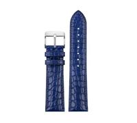 HASGTFM Fit For Any Luxurious Wristband Strap Soft Blue Leather Watchband Clasp 18 20mm 22mm Men Wrist Band(Blue silver Pin,18mm)