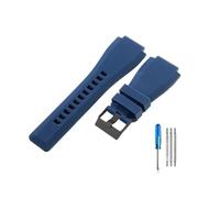 HASGTFM Fit For Bell Ross BR01 BR03 Series Breathable Skin Friendly Silicone Watchbands With Good Texture 24mm(Blue-BK-K3,22mm)