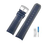 HASGTFM Fit For Citizen Air Eagle Blue Angel AT8020/JY8078 1st 2nd And 3rd Generation Fashionable And Exquisite Leather Watch Strap(Blue yellow-Steel-K9,22mm)