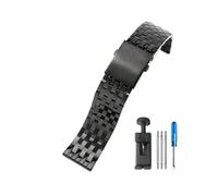 HASGTFM Fit For Diesel Seven Fridays Dz7321 Dz7263 Dz4323 Dz7315 Large Stainless Steel Watchbands Meticulous Workmanship 22 24 26 28 30mm(7-Beads-Black,30mm)