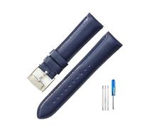 HASGTFM Fit For Fossil Fs4990 Fs4735 Me3099 Me3052 Fs4813 Q Intelligent Series Leather Odorless Watchbands 22 24mm(Light Blue-Steel-K8,24mm)