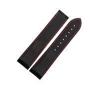 HASGTFM Fit For Omega Fit For Hippocampal AT150 007 Fit For Cosmi Fit For Ocean Fit For Seiko 20 22mm Silicone Watch Strap Suture Vintage Watchband Rubber Curved End(Black red no,20mm)