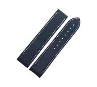 HASGTFM Fit For Omega Fit For Hippocampal AT150 007 Fit For Cosmi Fit For Ocean Fit For Seiko 20 22mm Silicone Watch Strap Suture Vintage Watchband Rubber Curved End(Blue white no,22mm)