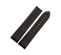 HASGTFM Fit For Omega Fit For Hippocampal AT150 007 Fit For Cosmi Fit For Ocean Fit For Seiko 20 22mm Silicone Watch Strap Suture Vintage Watchband Rubber Curved End(Black orange no,20mm)
