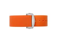 HASGTFM Fit For Omega Fit For Hippocampal AT150 007 Fit For Cosmi Fit For Ocean Fit For Seiko 20 22mm Silicone Watch Strap Suture Vintage Watchband Rubber Curved End(Orange silver buc,22mm)