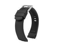 HASGTFM Fit For Seiko Fit For PROSPEX SSC813P1 SSC909P1 Rubber Curved End Black Blue Orange Watch Strap Silicone Waterproof Soft Man Watchband(Black-steel buckle)