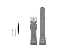 HASGTFM FKM Fluorine Rubber Watchband 20mm 21mm 22mm 24mm Fit For Breitling Fit For Omega Fit For Seiko Fit For Casio Fit For Mido Watches Band Sport Watch Strap(Grey silver buckle,22mm)