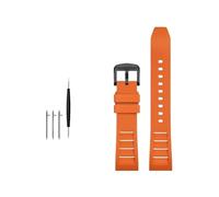 HASGTFM FKM Fluorine Rubber Watchband 20mm 21mm 22mm 24mm Fit For Breitling Fit For Omega Fit For Seiko Fit For Casio Fit For Mido Watches Band Sport Watch Strap(Orange black buckle,24mm)