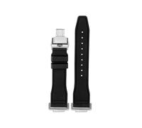 HASGTFM Fluorine Rubber Silicone Watchstrap Soft Pure Colour Mint Green Men Watchband Bracelet Fit For CASIO Fit For G-SHOCK DW5600 DW5610(Black-Silver)