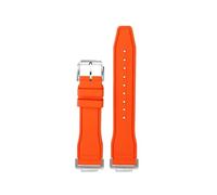 HASGTFM Fluorine Rubber Silicone Watchstrap Soft Pure Colour Mint Green Men Watchband Bracelet Fit For CASIO Fit For G-SHOCK DW5600 DW5610(Orange-S pin)