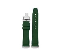 HASGTFM Fluorine Rubber Silicone Watchstrap Soft Pure Colour Mint Green Men Watchband Bracelet Fit For CASIO Fit For G-SHOCK DW5600 DW5610(Green-Silver)