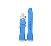 HASGTFM Fluorine Rubber Silicone Watchstrap Soft Pure Colour Mint Green Men Watchband Bracelet Fit For CASIO Fit For G-SHOCK DW5600 DW5610(Light blue-Silver)