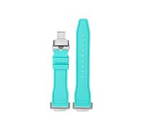 HASGTFM Fluorine Rubber Silicone Watchstrap Soft Pure Colour Mint Green Men Watchband Bracelet Fit For CASIO Fit For G-SHOCK DW5600 DW5610(Mint green-Silver)