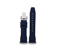 HASGTFM Fluorine Rubber Silicone Watchstrap Soft Pure Colour Mint Green Men Watchband Bracelet Fit For CASIO Fit For G-SHOCK DW5600 DW5610(Dark blue-Silver)