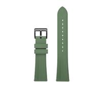 HASGTFM Fluororubber Silicone Rubber Watch Strap 20 22mm Black Blue Green Substitute Watchband Fit For Omega Fit For Seamaster Diver 300m(Green-B pin,22mm)