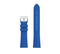 HASGTFM Fluororubber Silicone Rubber Watch Strap 20 22mm Black Blue Green Substitute Watchband Fit For Omega Fit For Seamaster Diver 300m(Royal blue-S pin,22mm)