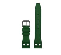 HASGTFM Fluororubber Silicone Watch Strap 20mm 21mm 22mm Soft Dustproof Blue Black Dark Green With Rivet Watchband Fit For IWC Pilot Mark-xx(Green-B pin,21mm)