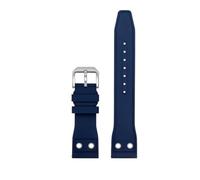 HASGTFM Fluororubber Silicone Watch Strap 20mm 21mm 22mm Soft Dustproof Blue Black Dark Green With Rivet Watchband Fit For IWC Pilot Mark-xx(Blue-S pin,21mm)