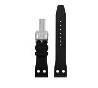 HASGTFM Fluororubber Silicone Watch Strap 20mm 21mm 22mm Soft Dustproof Blue Black Dark Green With Rivet Watchband Fit For IWC Pilot Mark-xx(Black-Silver,21mm)