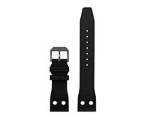 HASGTFM Fluororubber Silicone Watch Strap 20mm 21mm 22mm Soft Dustproof Blue Black Dark Green With Rivet Watchband Fit For IWC Pilot Mark-xx(Black-B pin,22mm)