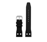 HASGTFM Fluororubber Silicone Watch Strap 20mm 21mm 22mm Soft Dustproof Blue Black Dark Green With Rivet Watchband Fit For IWC Pilot Mark-xx(Black-S pin,21mm)