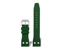 HASGTFM Fluororubber Silicone Watch Strap 20mm 21mm 22mm Soft Dustproof Blue Black Dark Green With Rivet Watchband Fit For IWC Pilot Mark-xx(Green-S pin,21mm)
