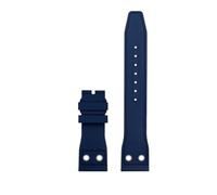 HASGTFM Fluororubber Silicone Watch Strap 20mm 21mm 22mm Soft Dustproof Blue Black Dark Green With Rivet Watchband Fit For IWC Pilot Mark-xx(Blue-NO BK,22mm)