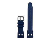 HASGTFM Fluororubber Silicone Watch Strap 20mm 21mm 22mm Soft Dustproof Blue Black Dark Green With Rivet Watchband Fit For IWC Pilot Mark-xx(Blue-B pin,21mm)