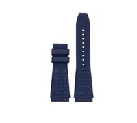 HASGTFM Fluororubber Silicone Watch Strap 22 24mm Convex Joint Black Blue Men’s Watchband Bracelet Fit For Breitling Chronomat B01(Blue-NO BK,22mm)